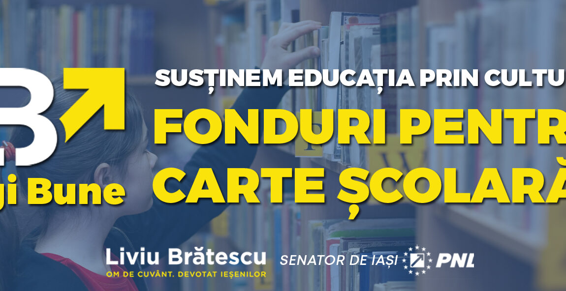 Susținem educația prin cultură! Fonduri pentru achiziția de carte școlară